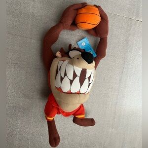 Nanco Looney Tunes Space Jams Taz Basketball Slam Dunking Plush 14” 2010